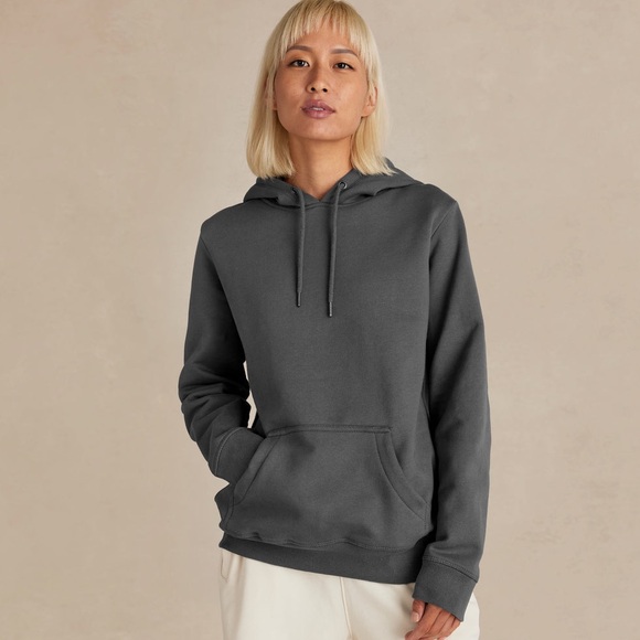 ORIGINAL FAVORITES Slate Heavyweight Organic Brushed Hoodie Sz M Minimal Lounge - Picture 1 of 14